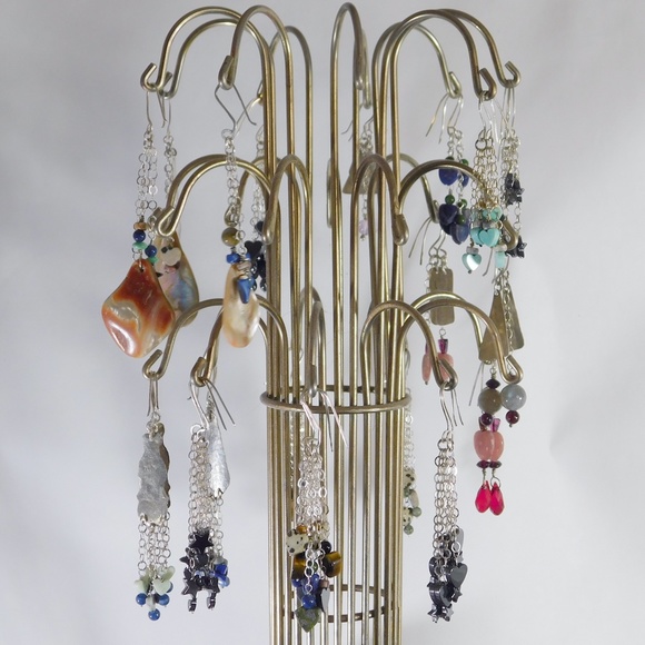 Rhodochrosite Hearts Garnet Gemstone Swarovski® Crystal Earrings by Konnie K - Picture 8 of 8